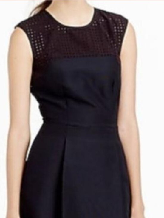 J. Crew Black Fit & Flare Dress - Size 10 - Picture 3 of 4